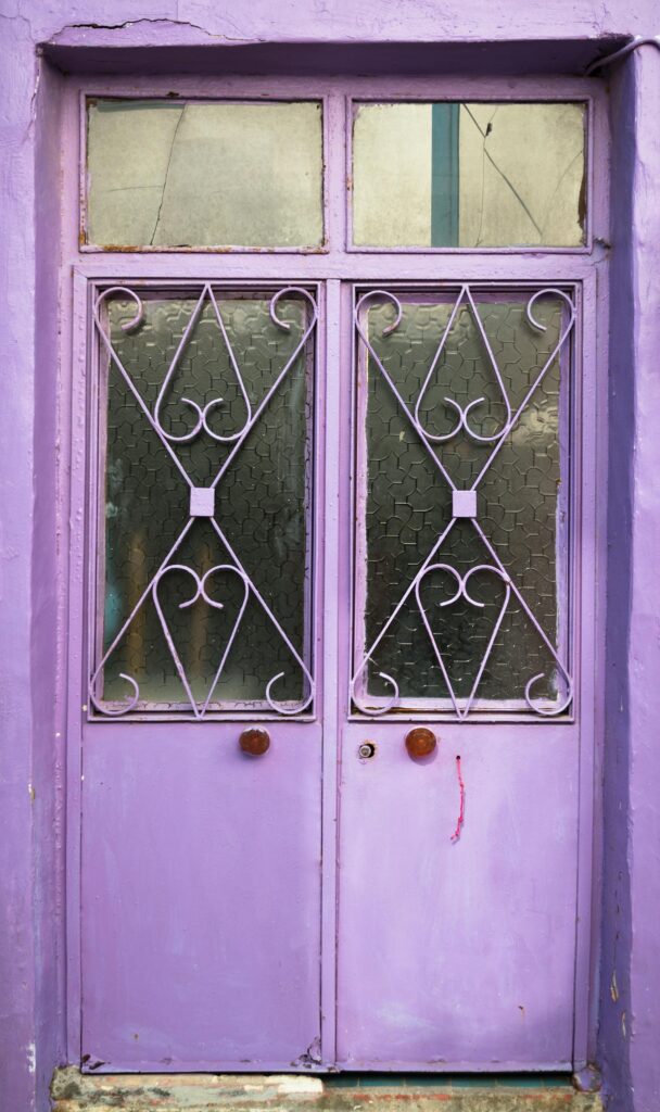 Purple double doors